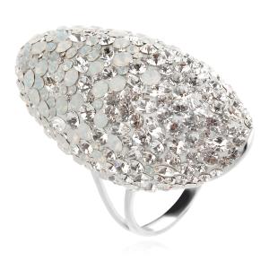 Сребърен пръстен с кристали от Sw®  SP647 White Opal and Crystal