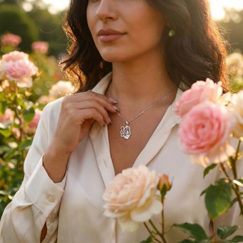 Сребърен медальон Майчина прегръдка