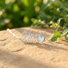 Сребърно колие с две имена по избор