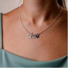 Сребърно колие с две имена по избор