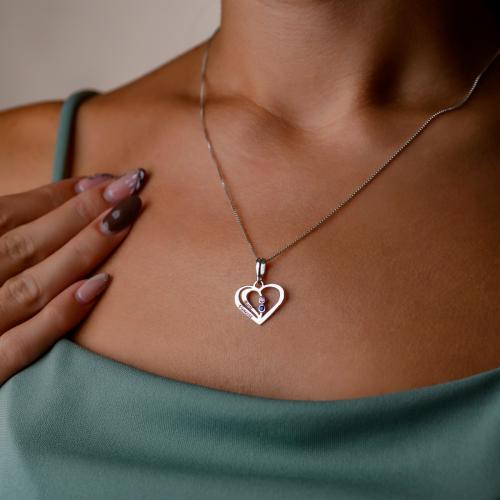 Сребърен Медальон Сърцето на Мама