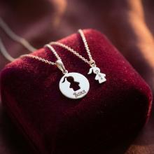 Сребърен комплект от две колиета Майка и Дъщеря