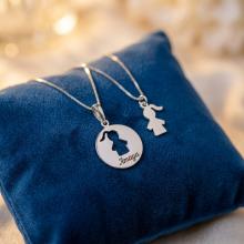 Сребърен комплект от две колиета Майка и Дъщеря