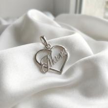 Сребърен медальон сърце Мама