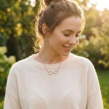 Златно колие с две имена по избор и циркони Златно колие с две имена по избор и циркони