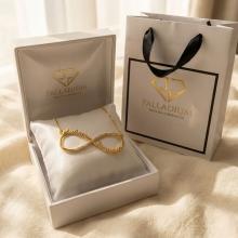 Златно колие с две имена по избор и циркони Златно колие с две имена по избор и циркони