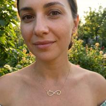 Златно колие с две имена по избор и циркони Златно колие с две имена по избор и циркони