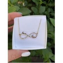 Златно колие с две имена по избор и циркони Златно колие с две имена по избор и циркони