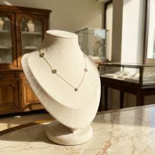 Златно колие с циркон и кръгчета с букви по избор