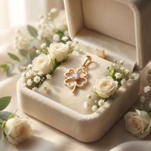 Златен медальон Детелинка с циркон Златен медальон Детелинка с циркон