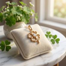 Златен медальон Детелинка с циркон Златен медальон Детелинка с циркон