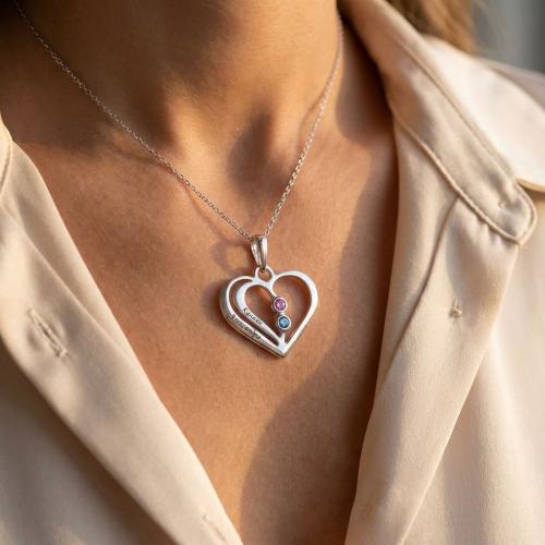 Сребърен Медальон Сърцето на Мама