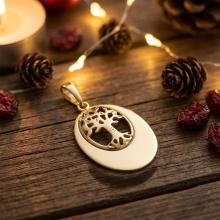 Златен медальон Дървото на живота Златен медальон Дървото на живота