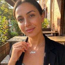 Сребърно колие с име по избор и коронка Сребърно колие с име по избор и коронка