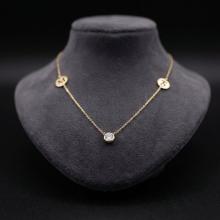 Златно колие с циркон и кръгчета с букви по избор