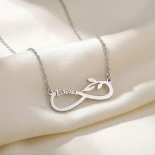 Сребърно колие с безкрайност и име по избор