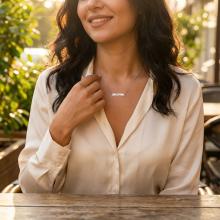 Сребърно колие с плочка и възможност за гравиране