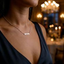 Сребърно колие с плочка и възможност за гравиране