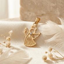 Златно ангелче с циркон Златно ангелче с циркон