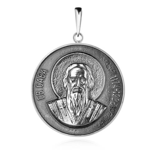 Сребърен медальон Свети Сава