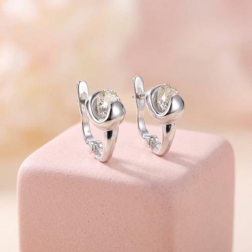 Сребърни обеци с циркони 7301