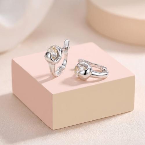 Сребърни обеци с циркони 7301