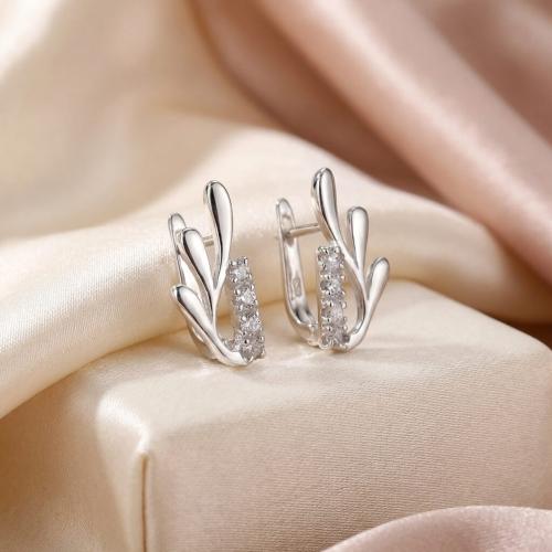 Сребърни обеци с циркони 7302