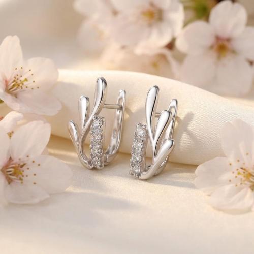 Сребърни обеци с циркони 7302