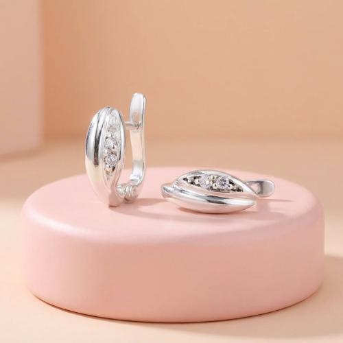 Сребърни обеци с циркони 7304