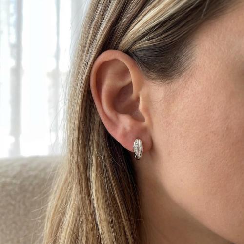 Сребърни обеци с циркони 7304