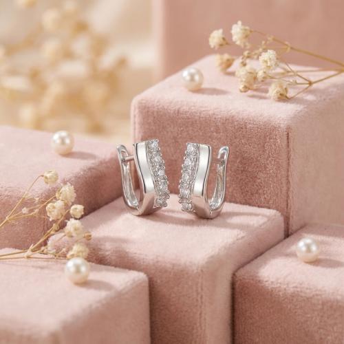 Сребърни обеци с циркони 7306