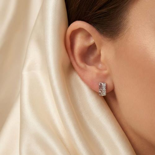 Сребърни обеци с циркони 7307