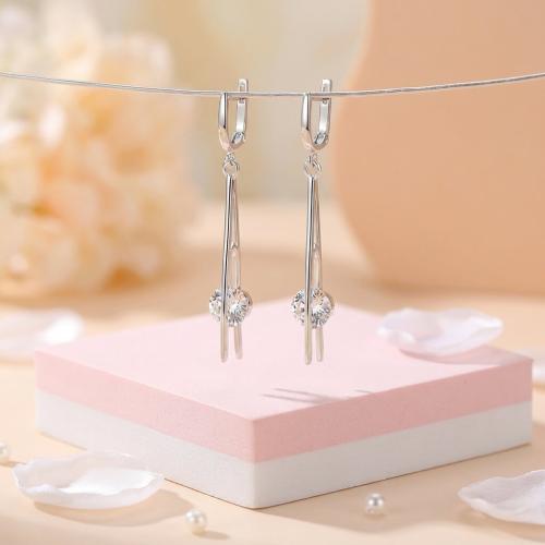 Сребърни обеци с циркони 7308