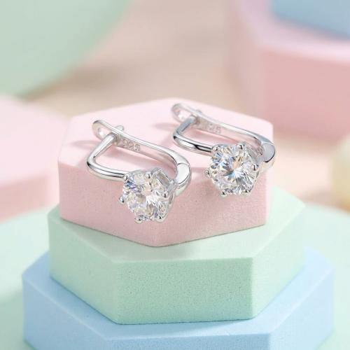 Детски Сребърни обеци с циркони 7309