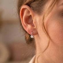 Детски Сребърни обеци с циркони 7309