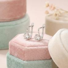 Детски Сребърни обеци с циркони 7309