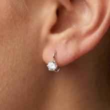 Детски Сребърни обеци с циркони 7309