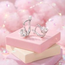 Детски Сребърни обеци с циркони 7309