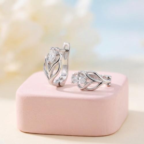 Сребърни обеци с циркони 7310