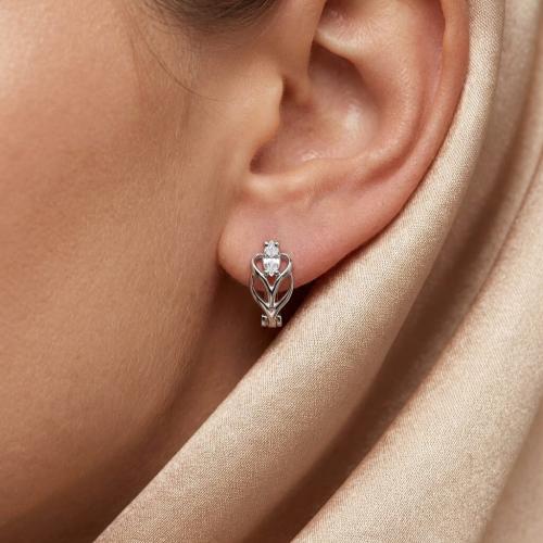 Сребърни обеци с циркони 7310