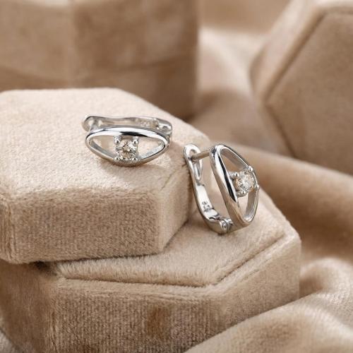 Сребърни обеци с циркони 7312