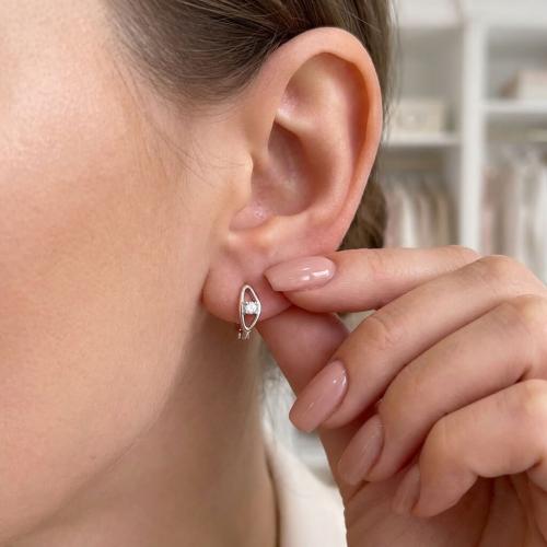 Сребърни обеци с циркони 7312