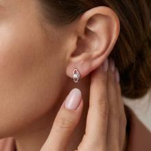 Сребърни обеци с циркони 7312