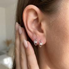 Сребърни обеци с циркони 7312