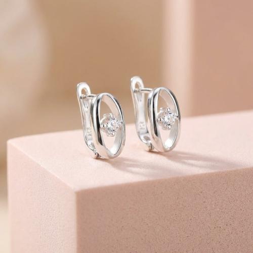 Сребърни обеци с циркон 7313