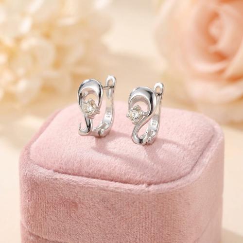 Сребърни обеци с циркони 7314