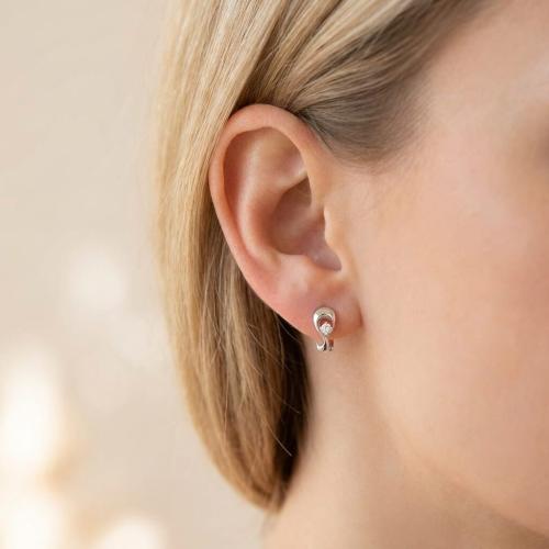 Сребърни обеци с циркони 7314