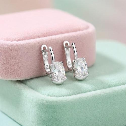 Сребърни обеци с циркони 7316