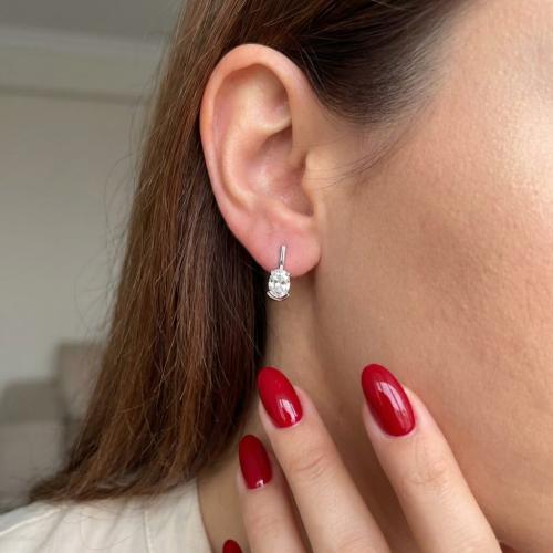 Сребърни обеци с циркони 7316