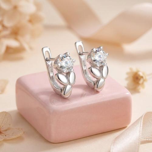 Сребърни обеци с циркони 7317